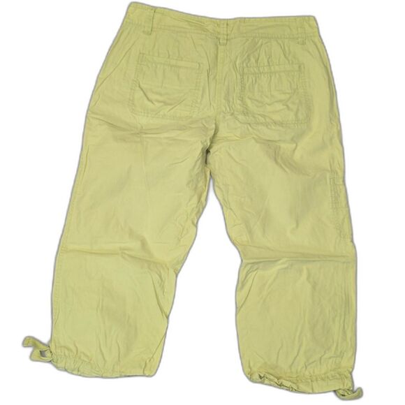 LOFT Marisa Cargo Capri Pants in Summer Yellow/Chartreuse Size 0 - Picture 7 of 8